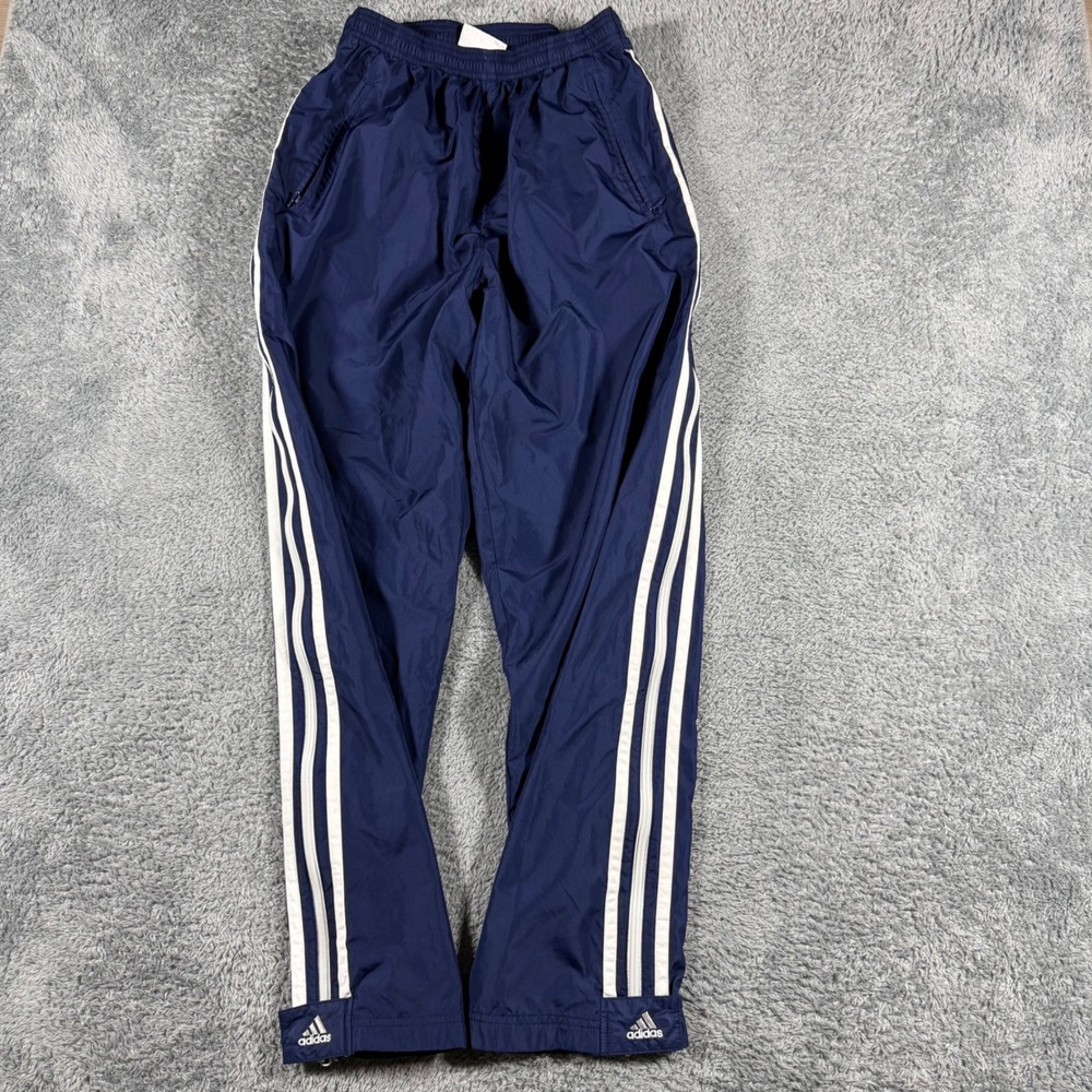 Vintage‎ Adidas Track Pants Mens Large Navy Blue Windbreaker Mesh Lined Full Zip